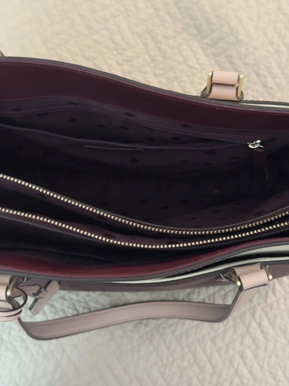 kate spade burgundy cream